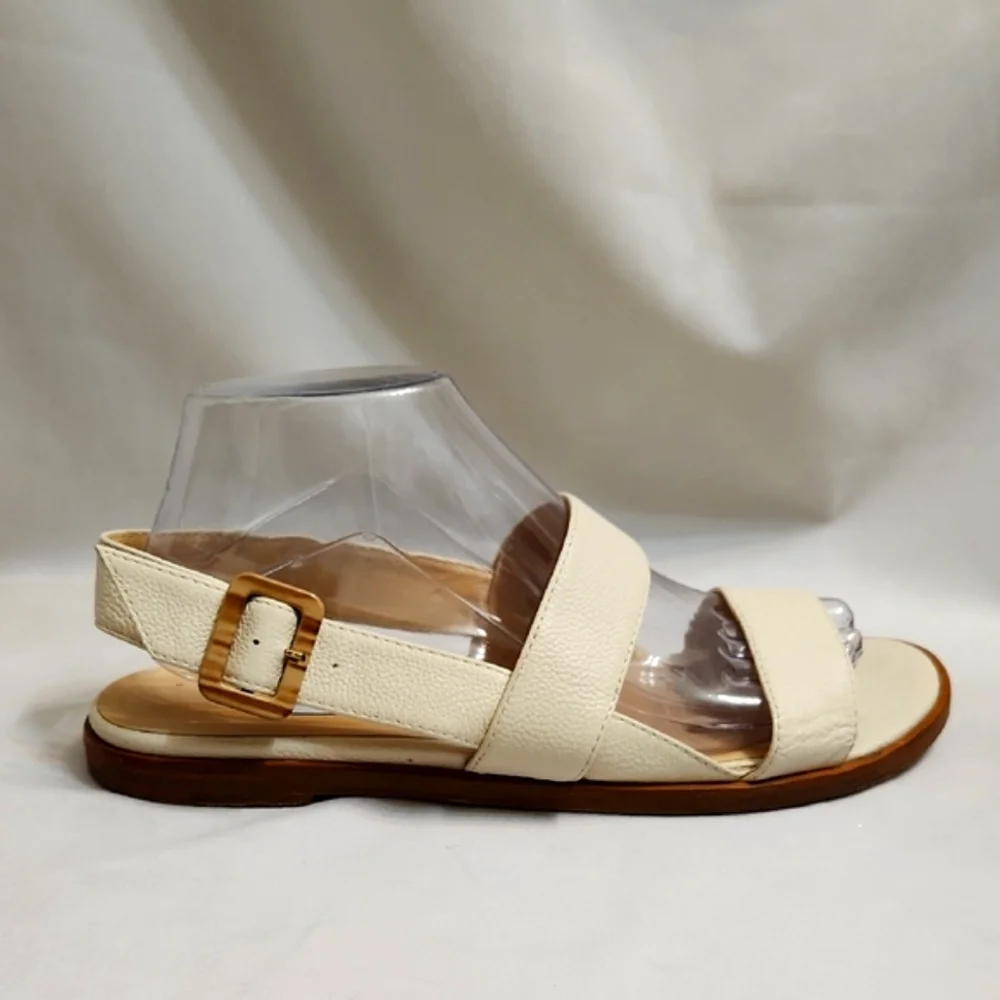 Jimmy Choo London Open Toe Leather Elegant Cream Sandals (w size 39.5) - Picture 2 of 14